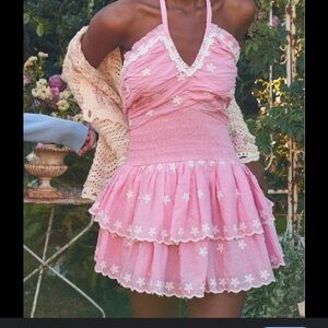 LoveShackFancy Pink Floral Dress